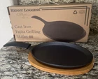 Kenny Loggins Fajita Cast Iron Grilling Skillet Restaurant Style Oval Wood Base New. Price: $12.99.