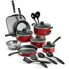 Tramontina Non-stick Cookware Set Saut Saucepan Utensil , 18 Pc Red New. Price: $156.60.