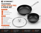Le Creuset Toughened Nonstick Pro 3-PIECE Cookware 10" Fry Pan 4.25 Qt. New. Price: $185.95.