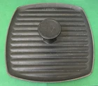 Le Creuset 9 Inch 23CM Square Matt Black Licorice Cast Iron Panini Press Used. Price: $89.50.