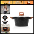 5 Quart Nonstick Stock Pot With Lid - Granite Casserole, Induction Compatible, New. Price: $53.99.