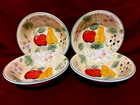 Gibson Everyday Fruit Grove Set Of Hand Painted Soup/pasta Bowls 8 1/4" Used. Price: $29.95.