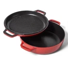 Staub Cast Iron Braiser And Grill, 10IN, 3.5QT, Cerise New. Price: $159.00.