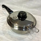 Saladmaster HS-316TI Titanium Stainless Steel 8.6" Skillet W/ Handle & Vapo Lid Used. Price: $250.00.