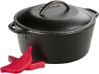 Lodge 5 Qt Cast Iron Dutch Oven Lid Pre-seasoned Safe Handle Covers New. Price: $35.00.