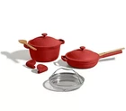 Our Place Home Cook Duo Always Pan & Perfect Pot 2.0 W/ Hot Grips Red New. Price: $139.95.