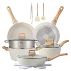 Home Starter Set 16PC Non Stick Pots Pans White Cookware New. Price: $74.99.