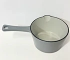 Pampered Chef Enameled Cast Iron Milk #100630 Small Pot Saucepan Quart Used. Price: $32.00.
