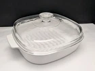 Corning Ware White Square Casserole Dish Cooker Range & Lid M-10-GR-B Used. Price: $21.99.