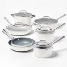 Figmint 12PC Aluminum Cookware Set 450 Degree Cream Nonstick Ceramic Coated New. Price: $123.99.