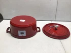 Staub Cast Iron Dutch Oven 5.5-QT Round Cocotte, Serves 5-6, Cherry New. Price: $334.36.
