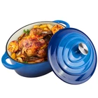 Alathote 5.5 Quart Oval Enameled Cast Iron Dutch Oven Pot Lid Safe Up New. Price: $79.18.