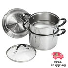 4 Pcs Tramontina 3 Qt Steamer & Double-boiler Stainless Steel, Lifetime Warranty New. Price: $58.07.