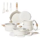 Carote 24PC Ceramic Nonstick Cookware Set With Detachable Handle Cream New. Price: $77.99.