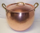 Ruffoni Large Hammered Copper Stock Pot 14 Quart Made In Italy With Lid Used. Price: $316.00.