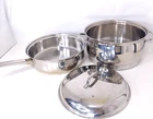 Belgique 9.5 Frying Pan Skillet Stainless Steel Steamer Pot And Lid Fits Both Used. Price: $49.98.
