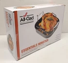 All-clad Hard Anodized Nonstick Roaster With Rack 11" X 14", Black Open. Price: $59.99.