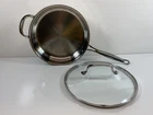 Cuisinart QT/2.8 Stainless Steel Saute Pan (#7333-24HG) Induction Glass Lid Used. Price: $35.99.