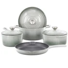 Megachef 7 Piece Enameled Cast Iron Cookware Set In Gray New. Price: $174.00.