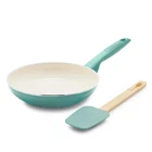 Greenpan Rio Healthy Ceramic Nonstick 8" Frypan And Spatula Set, Turquoise New. Price: $25.79.