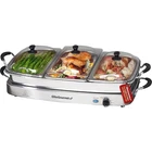 Elite Gourmet 7.5-QT Triple Buffet Server And Warming Tray, Stainless Steel New. Price: $49.95.