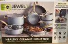 Greenpan Jewel Pro 11 Piece Cookware Set Blue Ceramic Hard Anodized New. Price: $169.99.