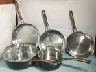 Cuisinart Onyx Black & Rose Gold 9 10 11 Saute 2QT 3.5QT Sauce Pans W/lids Used. Price: $112.00.