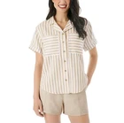 Nwt Members Mark Cream Tencel Lyocell 2PC Set Button-up Shirt & Pull-on Shorts New. Price: $14.40.