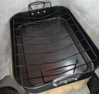 Oneida Aluminum Roaster Extra Large With Non-stick Baking Rack 18"X14" Clean Used. Price: $29.77.