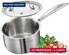 Delarlo Full-body Clad Tri-ply Stainless Steel Small Brushed Saucepan With Lid, New. Price: $60.73.
