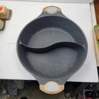 Granite Maifan Stone Hot Pot Shabu-shabu Large-capacity 2 Grids, Nonstick, Lid New. Price: $58.84.