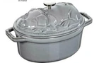 Staub Cast Iron 1-QT Pig Cocotte Graphite Grey New. Price: $248.99.