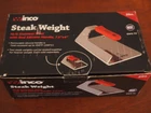 Winco Steak Weight Nib Nos 2 Pound Stainless Steel Silicone Handle Red New. Price: $20.99.