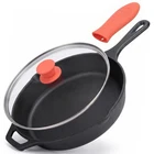 Nutrichef 12-INCH Cast Iron Skillet W/lid (1-PIECE Set), Black New. Price: $84.99.