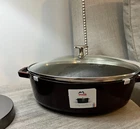 Staub Cast Iron 4.25-QT Shallow Wide Oval Cocotte With Glass Lid Grenadine New. Price: $175.00.
