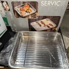 Tramontina Roasting Pan 15 X12.5X3 Stainless Steel Basting Rack Durable New. Price: $55.00.