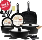 23PCS Ceramic Pots Pans Set, Nonstick Detachable Handle Cookware, Induction New. Price: $186.12.