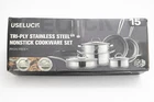 Useluck Tri-ply Stainless Steel Nonstick 15-PIECE Pan Set Pfoa Free New. Price: $99.00.