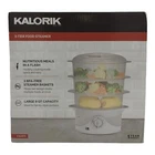 Kalorik Food Steamer 3-TIER Basket Rice Cooking Tray 9 Quart White Dg 33761 Open. Price: $21.99.