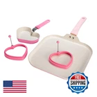 Paris Hilton Breakfast Ceramic Nonstick Cookware Set Includes Square Griddle New. Price: $31.38.