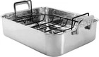 Non-stick Stainless Steel Roasting Pan With Rack, 15.5"X12.25 New. Price: $299.99.