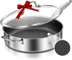 6 Qt Stainless Steel Nonstick Saut Pan With Lid 12 Inch Deep Skillet New. Price: $54.93.