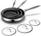 Versatile Non-stick Frying Pans Set With Lids 8, 10, 12 Inch, Safe To Use New. Price: $147.99.