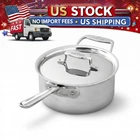 All-clad D5 Brushed Stainless Steel 3 Qt Sauce Pan With Lid Induction Made New. Price: $125.00.