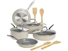 Goodful Ceramic Nonstick Cooking Set Cream New. Price: $102.95.
