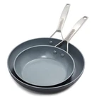 Greenpan Paris Pro Hard Anodized Healthy Ceramic Nonstick 10" And 12" Frying New. Price: $101.03.