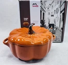 Staub Pumpkin Cocotte Ceramic Mini Dutch Oven 0.75 Qt Orange 14.4CM Lid Box New. Price: $31.50.