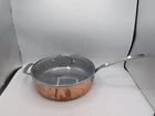 Viking 3-PLY Copper Clad Skillet Fry Pan With Glass Lid 5 Qt Quart Used. Price: $58.63.