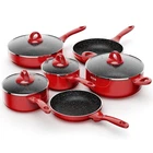 Cookware Set 10 Piece Induction Nonstick Dishwasher Safe Red Bezia Pots Pans New. Price: $129.99.