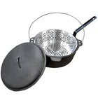 Cast Iron Pot, Lid, Strainer, 6 Quart - Carolina Cooker New. Price: $55.99.